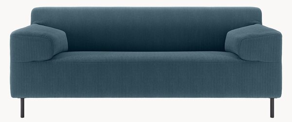 Divano 2 posti in velluto a coste blu navy/nero freistil180, larg. 182 cm