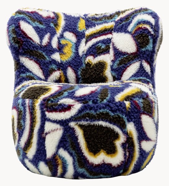 Poltrona lounge imbottita in tessuto multicolore blu freistil173