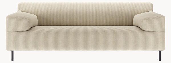 Divano 2 posti in velluto a coste grigio naturale/nero freistil180, larg. 202 cm