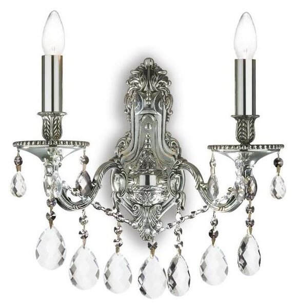Ideal Lux - Applique di cristallo GIOCONDA 2xE14/40W/230V argento