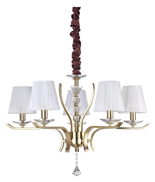 Ideal Lux - Lampadario a sospensione con catena PEGASO 5xE14/28W/230V diametro 72 cm oro