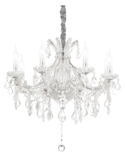 Ideal Lux - Lampadario di cristallo a sospensione con catena NAPOLEON 8xE14/40W/230V diametro 67 cm cromo
