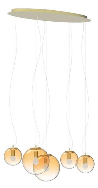 Ideal Lux - Lampadario a sospensione con filo MAPA 5xE27/42W/230V oro/fumé