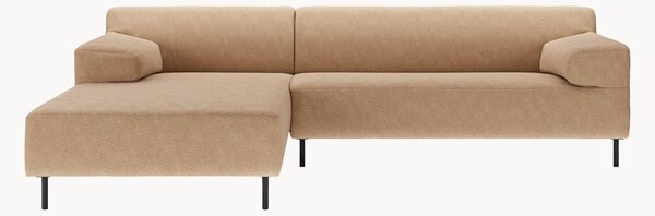 Divano angolare in tessuto marrone-beige/nero freistil180