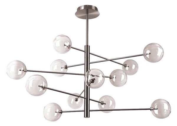 Ideal Lux - Lampadario a sospensione con supporto rigido LED EQUINOXE 12xG4/2W/230V diametro 128,1 cm cromo/fumé
