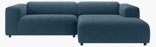 Divano angolare in velluto a coste blu navy freistil187