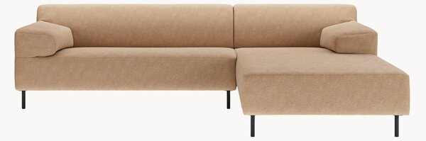 Divano angolare in tessuto marrone-beige/nero freistil180