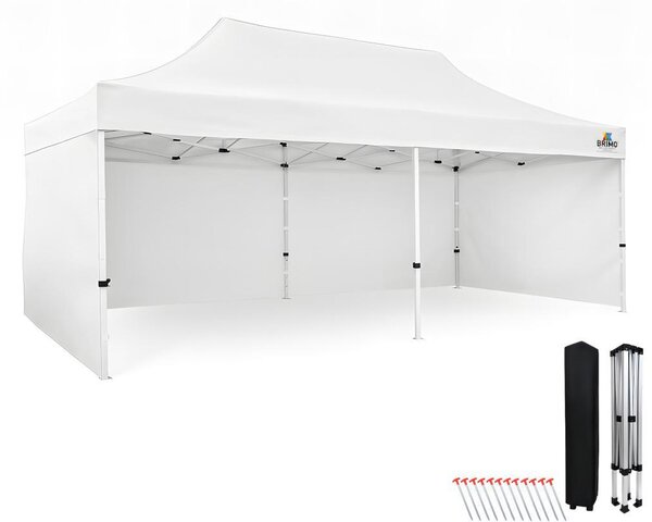 Gazebo per eventi 3x6, tenda impermeabile per feste 330 g/m², struttura in acciaio + 3 pareti