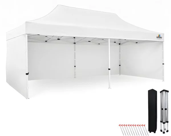 Gazebo per eventi 3x6, tenda impermeabile per feste 330 g/m², struttura in acciaio + 3 pareti