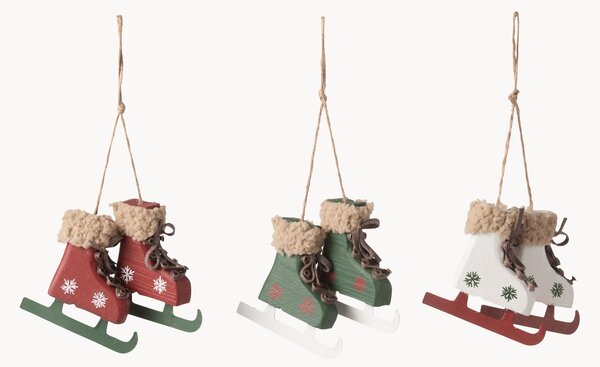 Set di 3 addobbi albero di Natale pattini da ghiaccio Ice Skates