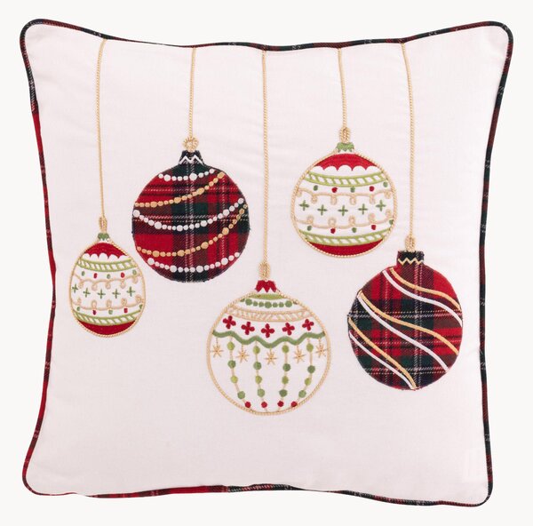 Cuscino natalizio in cotone Christmas Baubles