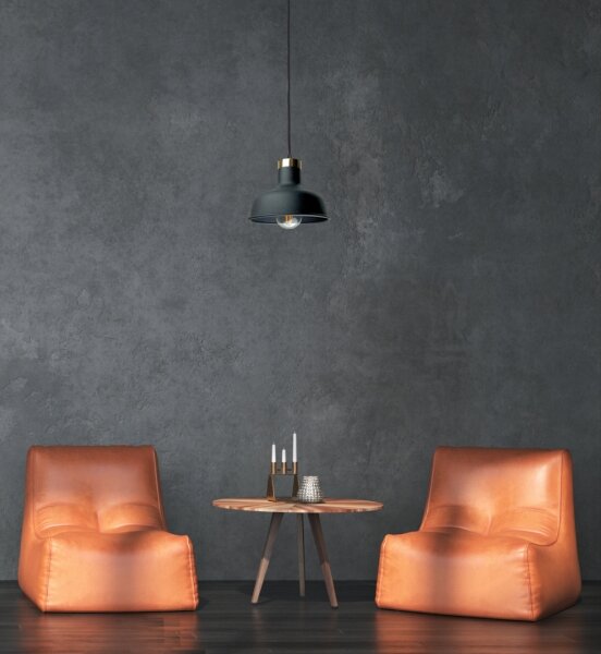Lampadario a sospensione con filo HEBE 1xE27/60W/230V nero