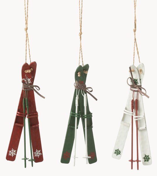 Set di 3 addobbi di Natale Skis