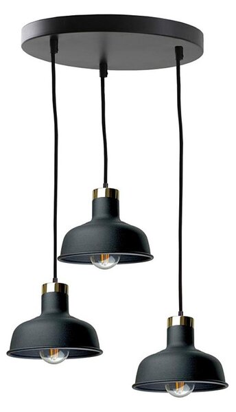 Lampadario a sospensione con filo HEBE 3xE27/60W/230V nero