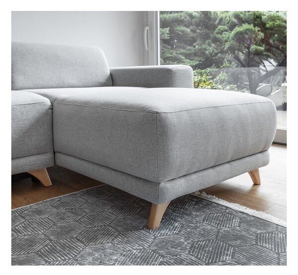 Divano angolare grigio chiaro allungabile e con contenitore Classy Sophie – Miuform