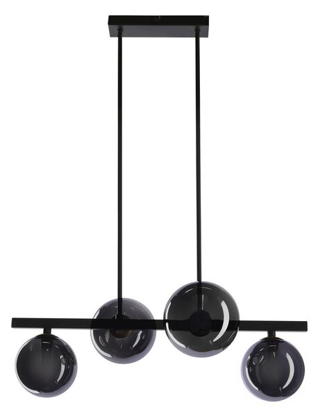 Lampadario a sospensione con filo KAMA 4xG9/28W/230V nero/fumé nero