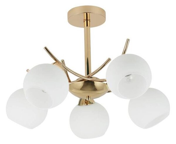 Lampadario a sospensione con supporto rigido AMOS 5xE27/40W/230V oro