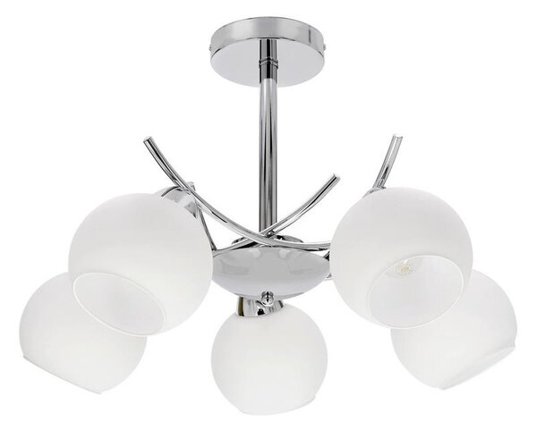 Lampadario a sospensione con supporto rigido AMOS 5xE27/40W/230V cromo lucido
