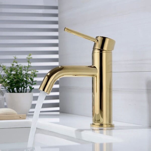 Rubinetto da lavabo Rea Lungo L. Gold Low