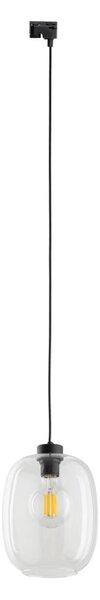 Lampadario su filo per sistema a binario ELIO 1xE27/15W/230V nero/limpido