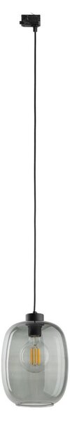 Lampadario a sospensione con filo per sistema a binario trifase ELIO 1xE27/15W/230V nero/fumé nero