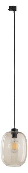 Lampadario a sospensione con filo per sistema a binario trifase ELIO 1xE27/15W/230V nero/fumé beige