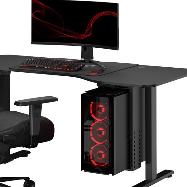 Supporto per PC sotto la scrivania, sospeso, per setup da gaming, nero: Diablo PC Holder
