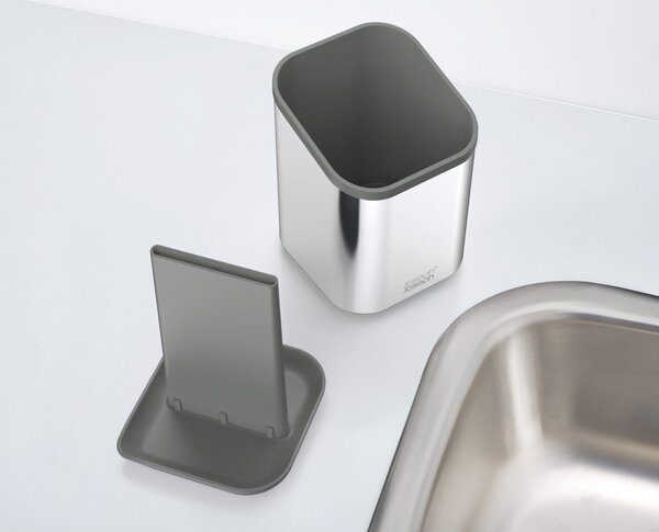 Scolapiatti per posate color argento lucido in acciaio inox 11x11,5 cm Duo Steel – Joseph Joseph