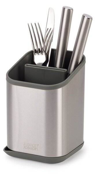 Scolapiatti per posate color argento lucido in acciaio inox 11x11,5 cm Duo Steel – Joseph Joseph