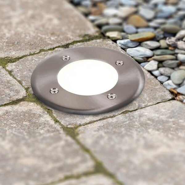 Lampada LED segnapasso MIVO LED/3W/230V diametro 12 cm IP67 cromo opaco
