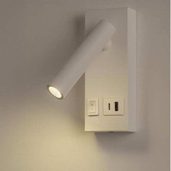 Luce Spot da parete a LED con USB LED/2W/230V bianco