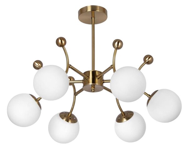 Lampadario a sospensione con supporto rigido 6xE27/60W/230V oro