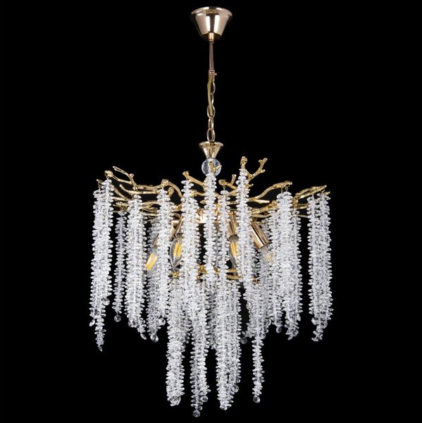 Lampadario a sospensione con catena 6xE14/60W/230V diametro 53 cm oro