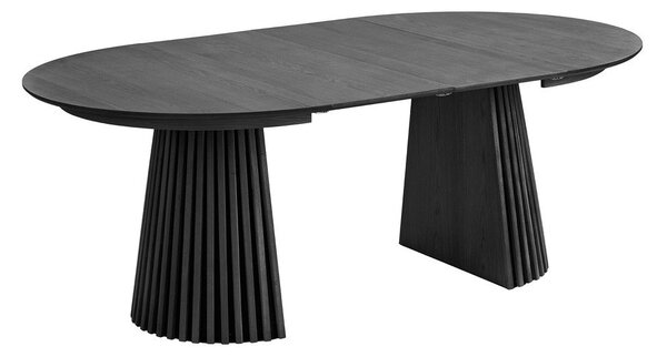 Tavolo da pranzo rotondo con piano effetto rovere allungabile con estensione ø 120 cm Osaka – House Nordic