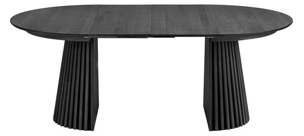 Tavolo da pranzo rotondo con piano effetto rovere allungabile con estensione ø 120 cm Osaka – House Nordic