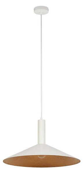 Lampadario a sospensione con filo CAPRI 1xE27/15W/230V diametro 50 cm bianco/rame