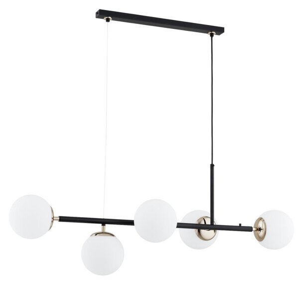 Lampadario a sospensione con filo DANSA 5xE14/10W/230V nero/oro