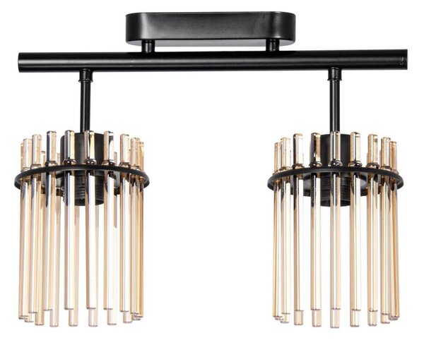 Lampadario a plafone 2xE27/60W/230V nero/fumé