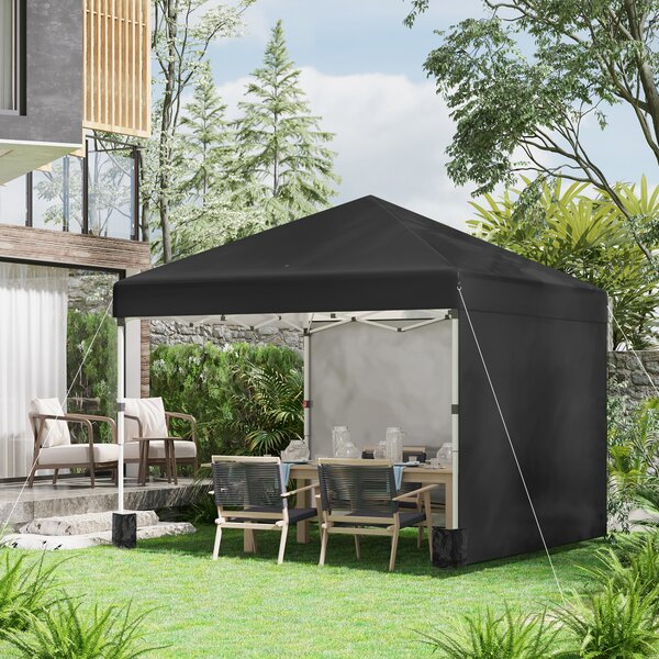 Outsunny Gazebo 3x3m Pieghevole con Borsa da Trasporto e sacco di sabbia,in Acciaio e Tessuto Oxford,Altezza Regolabile,Nero | Aosom Italy