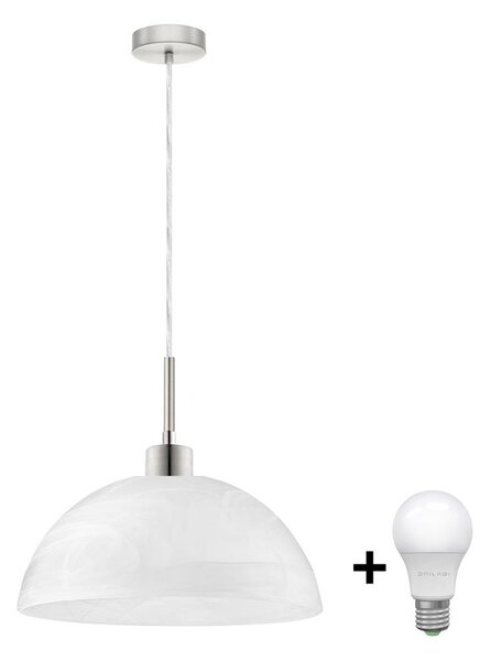 Lampadario LED con cavo 1xE27/60W/230V bianco/trasparente