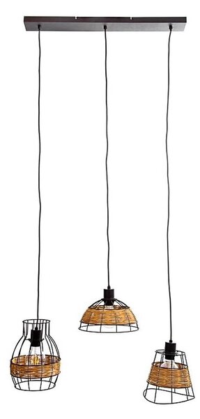 Lampadario a sospensione con filo TUNIS 4xE27/40W/230V nero/marrone