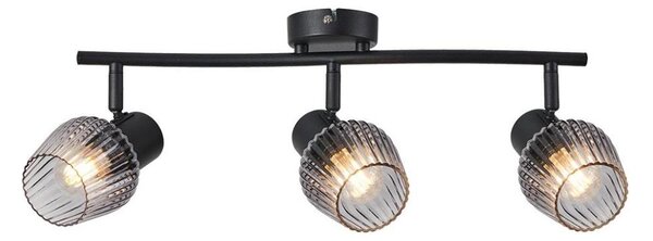 Prezent 14102 - Faretto OASIS 3xE27/60W/230V nero/fumé