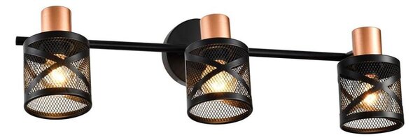 Prezent 75469 - Faretto da parete ANTARES 3xE14/40W/230V nero/rame