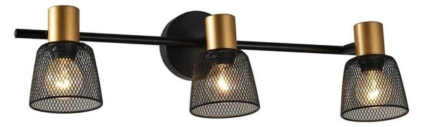 Prezent 75472 - Faretto da parete DAYTONA 3xE14/40W/230V nero/oro