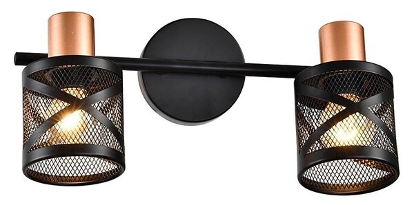Prezent 75468 - Faretto da parete ANTARES 2xE14/40W/230V nero/rame