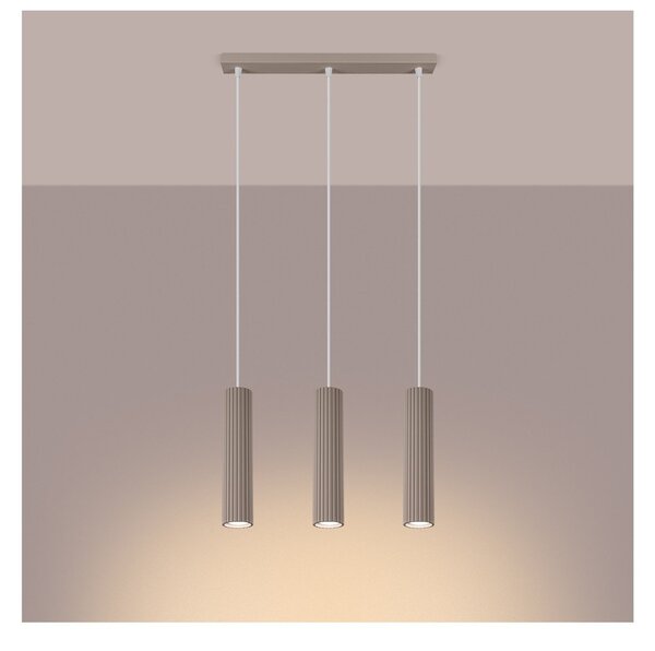 Lampadario grigio tortora in metallo Gleam – Sollux