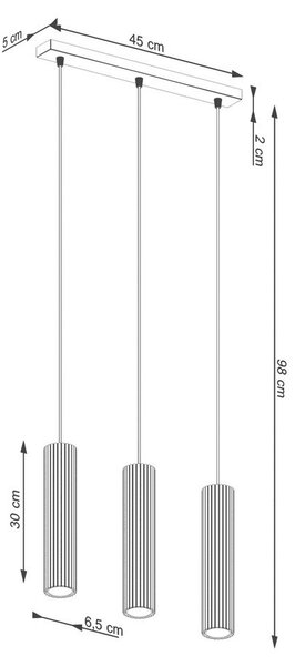 Lampadario grigio tortora in metallo Gleam – Sollux