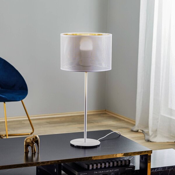 Luminex Lampada da tavolo Jovin, altezza 56cm, bianco/oro