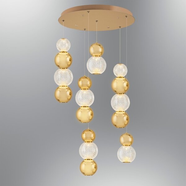 Lampadario a sospensione con cavo CREMONA LED/34W/230V 3000K oro