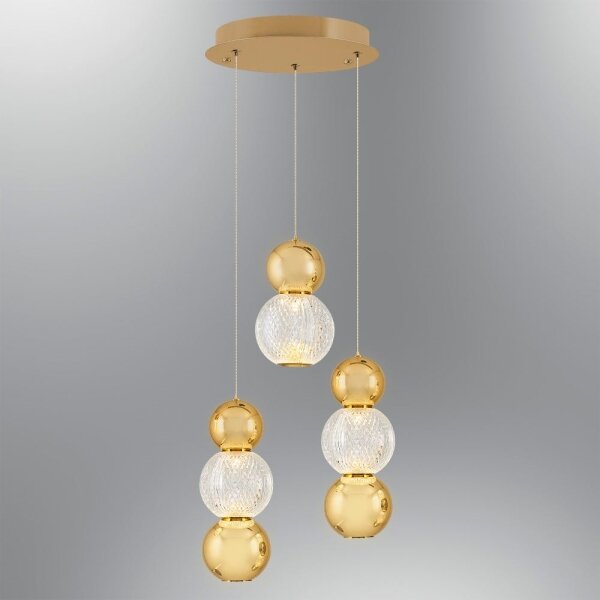 Lampadario LED a cavo CREMONA LED/17W/230V 3000K dorato